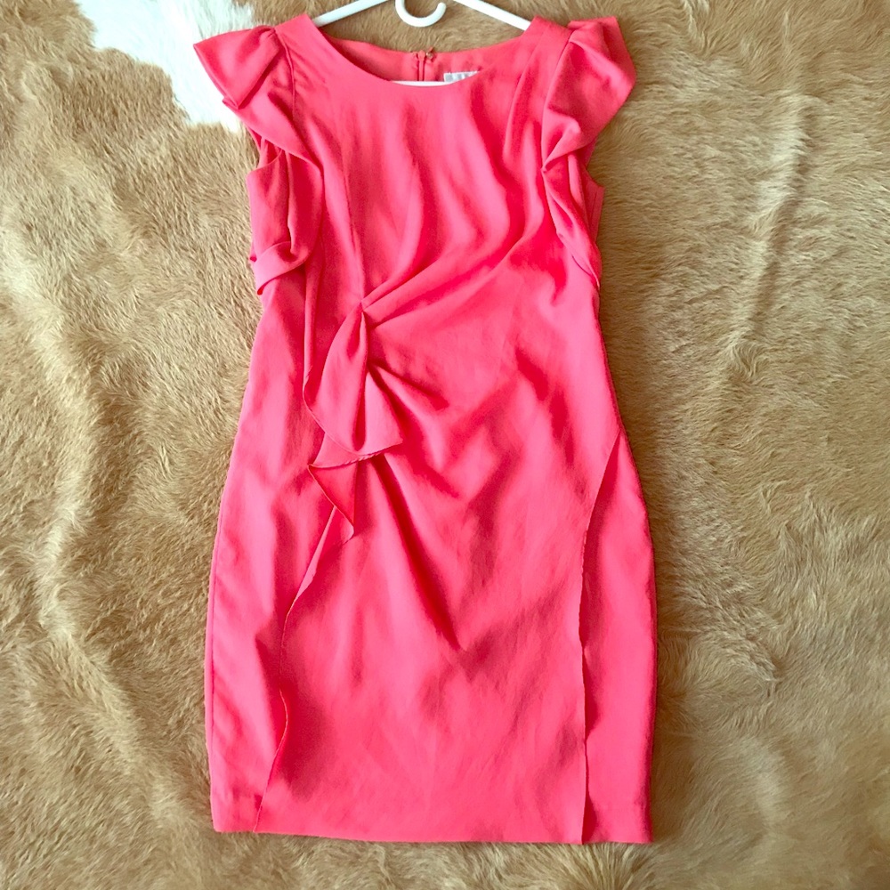 Coral knee length dress
