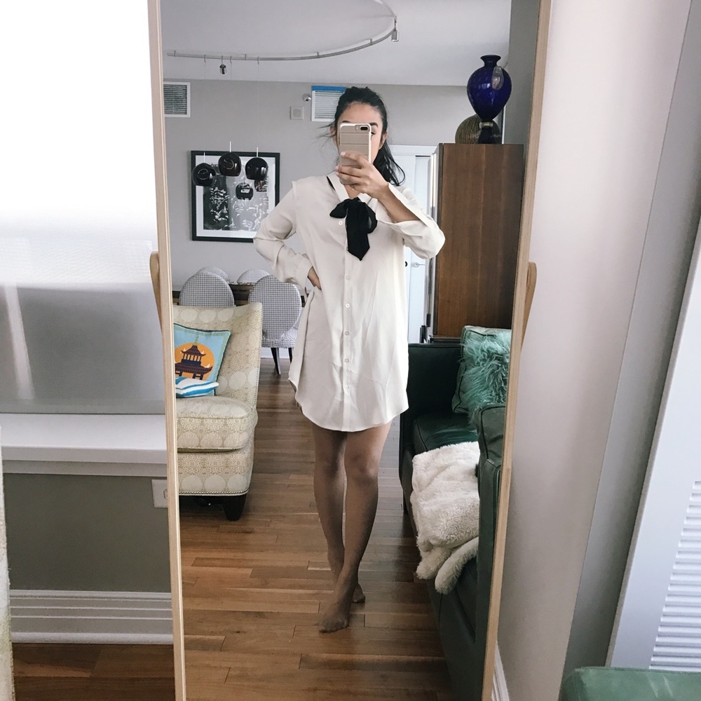 Shirt dress with tie detail
