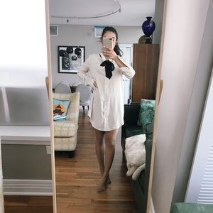 Shirt dress with tie detail