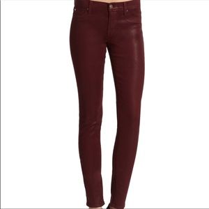 Hudson Krista ankle super skinny red coated jeans