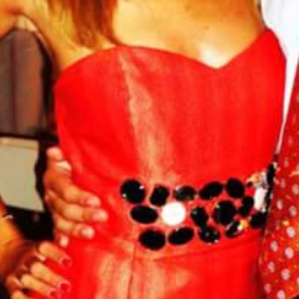 Tibi 2 Orange Embellished Dress Silk Cotton