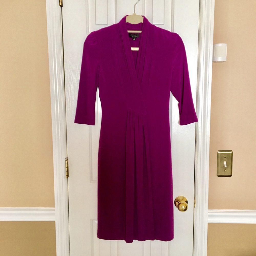 Tahari purple faux wrap dress Size 2