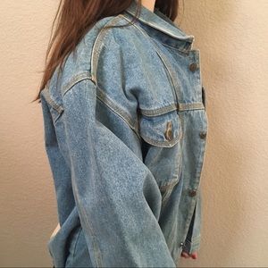 Oversized Vintage Hand Embroidered Jean Jacket
