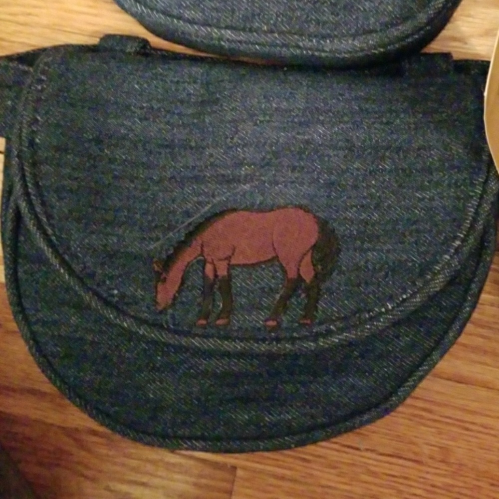 Satchel/cross body/ fanny pack denim w/ patch - Picture 4 of 8