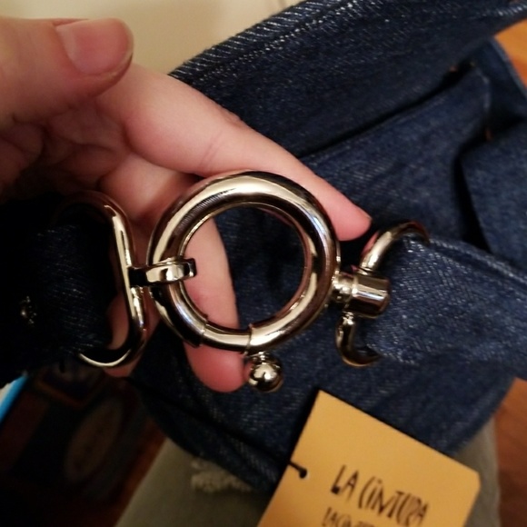 Satchel/cross body/ fanny pack denim w/ patch - Picture 7 of 8