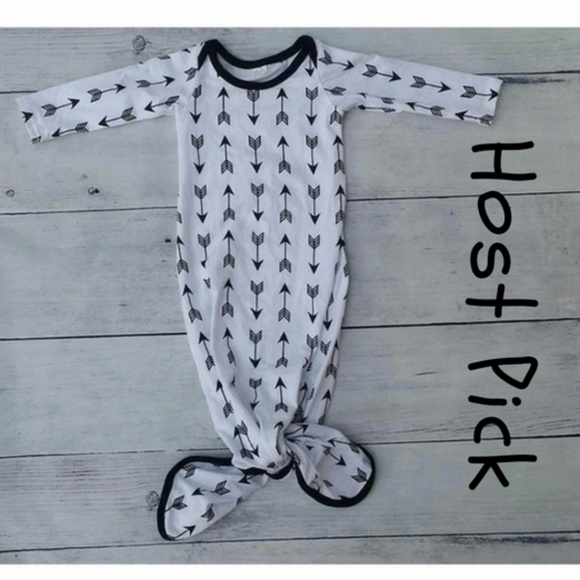 white knotted baby gown
