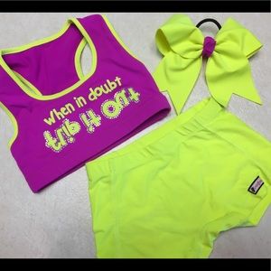 CrazyPants YS 3pc outfit with crystals