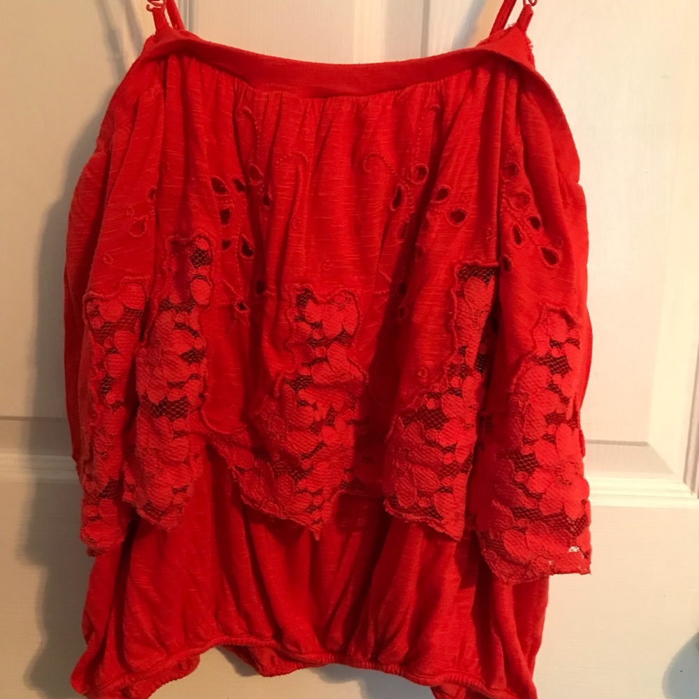 Free People Crop Top Medium coral