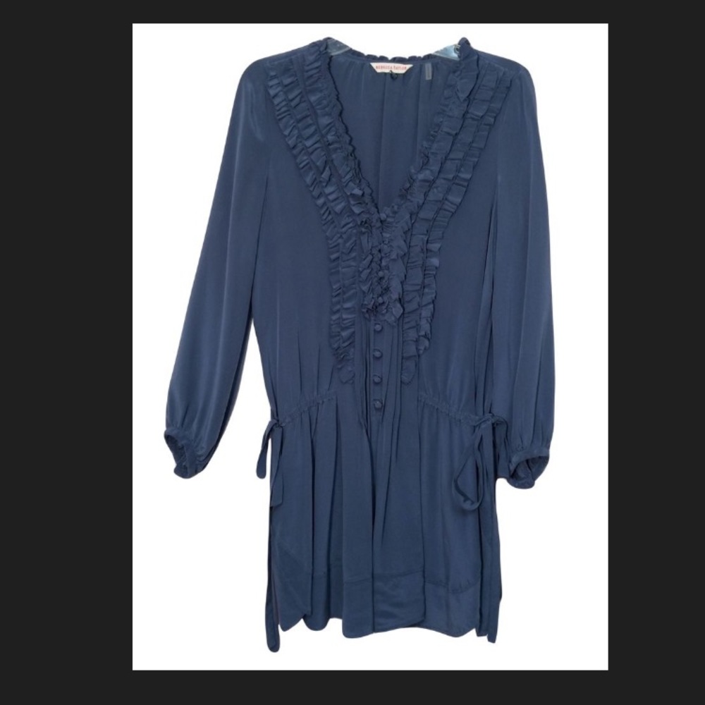 Rebecca Taylor Ruffle Front Shirt Dress
