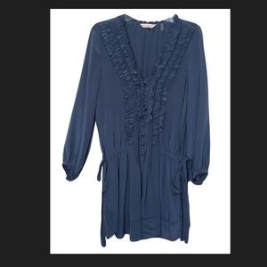 Rebecca Taylor Ruffle Front Shirt Dress