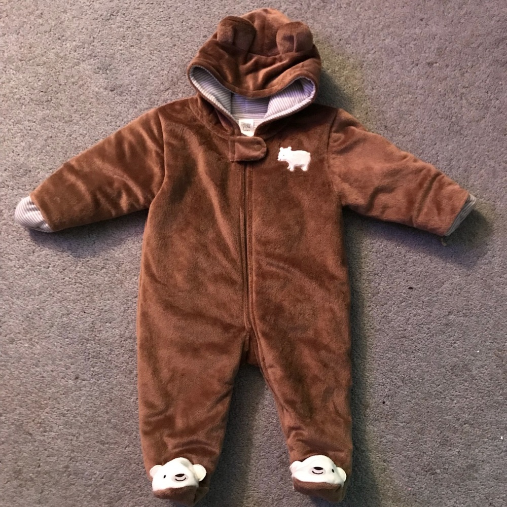 Bear zip up onesie