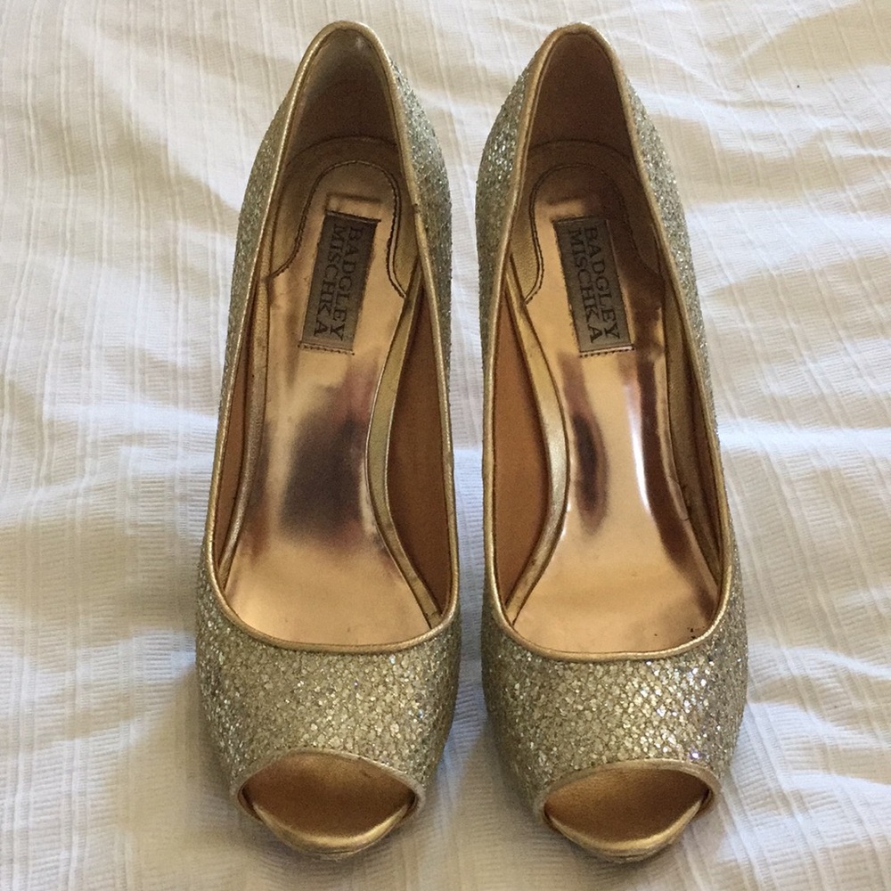 Gold glitter Badgley Mischa pumps size 8.5