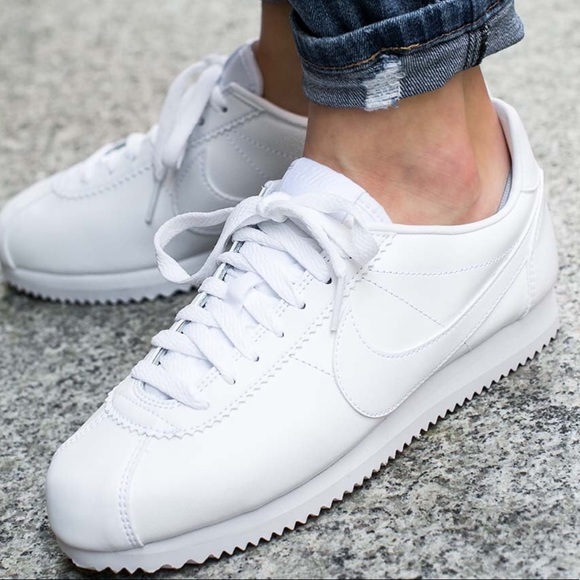 nike classic cortez all white