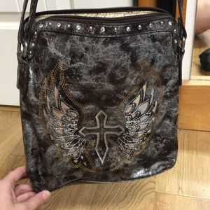 Cross body western cross purse