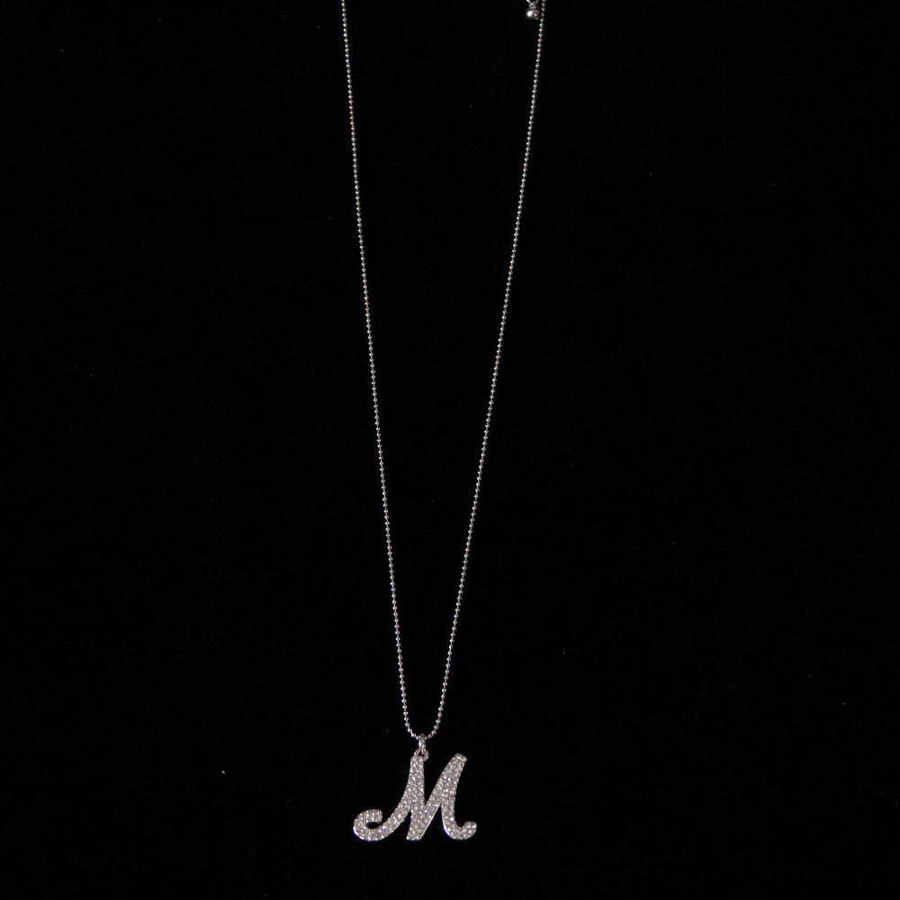 NWT silver Initial necklace crystal M NYCON7-M - Picture 3 of 6