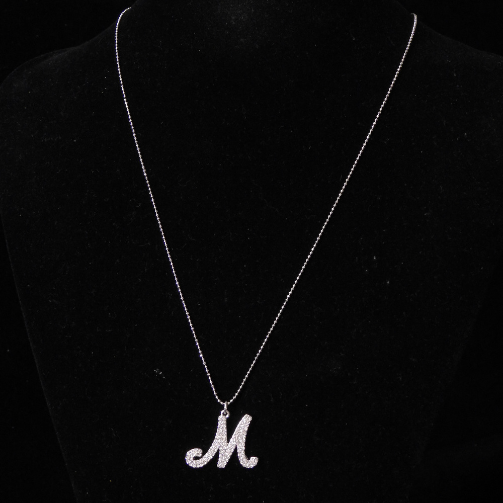 NWT silver Initial necklace crystal M NYCON7-M - Picture 4 of 6