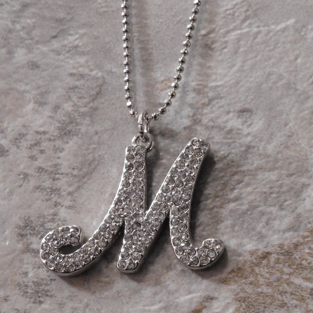 NWT silver Initial necklace crystal M NYCON7-M - Picture 5 of 6