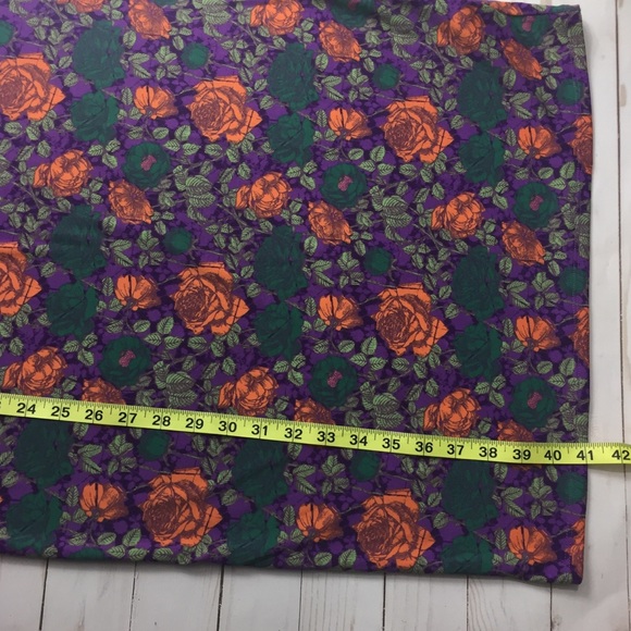 LuLaRoe Large Floral Purple Orange Green Dress - Picture 2 of 8
