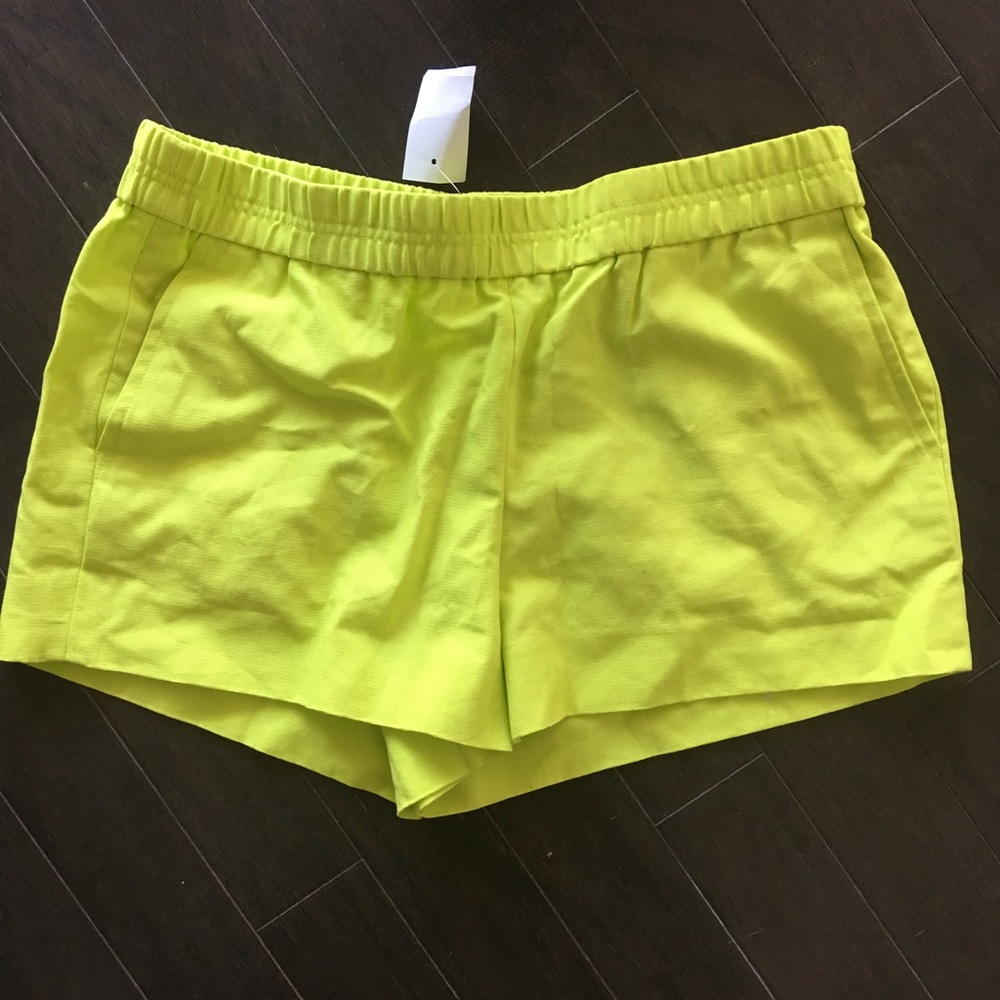 J crew neon yellow shorts- great for vacations