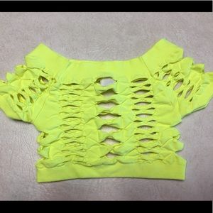 Malibu Sugar stretchy mesh crop top