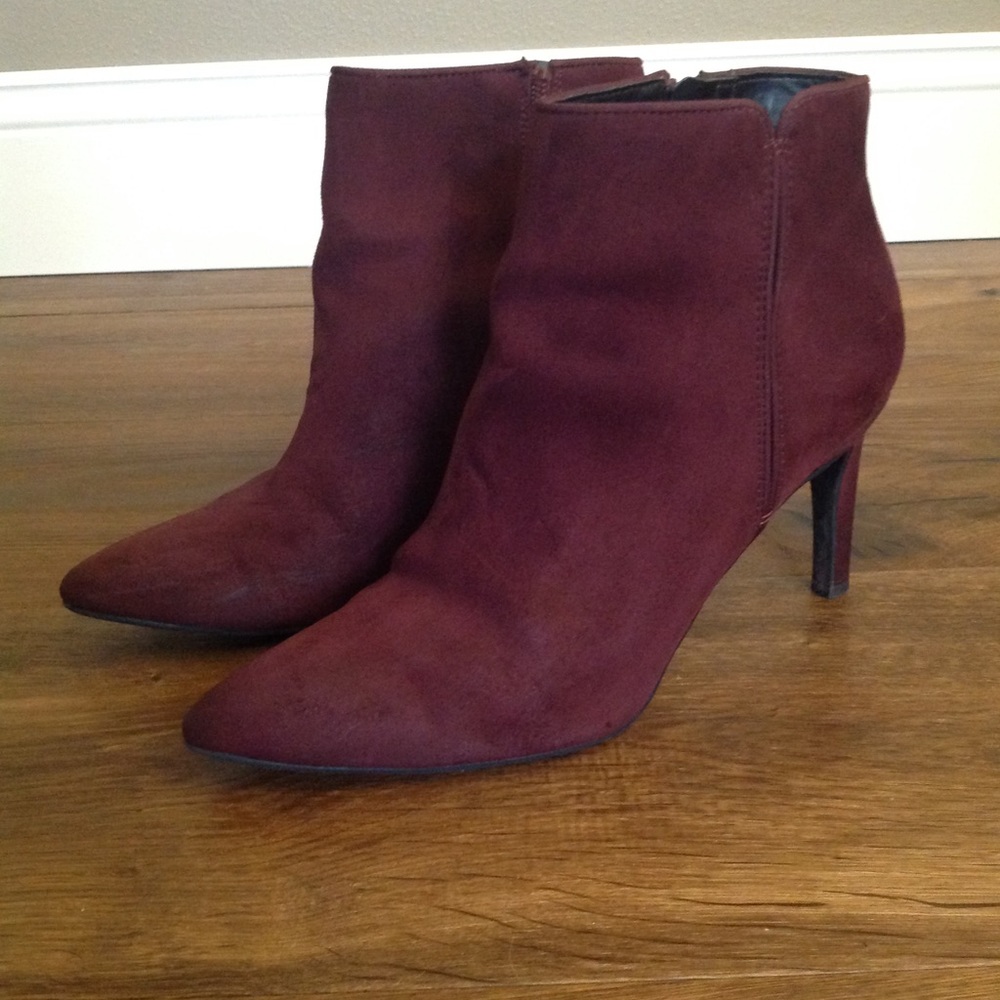 Sam Edelman Burgundy Suede Ankle Boots