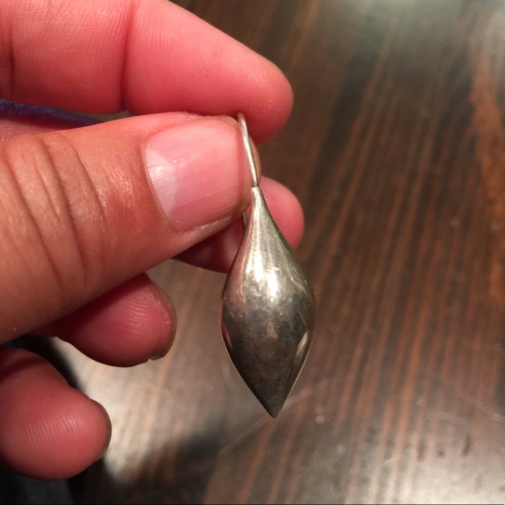 Silver drop earring
