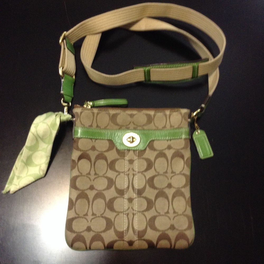 Coach Brown and Green Cross Body