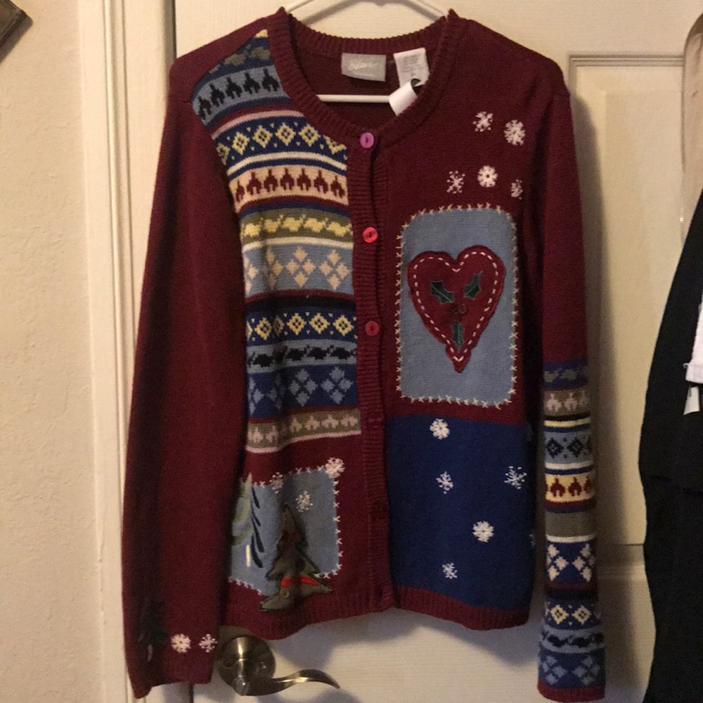 Button up Christmas sweater! In great condition!