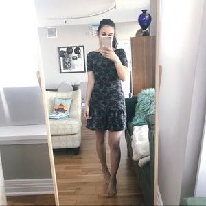 Purple and black dropwaist dress