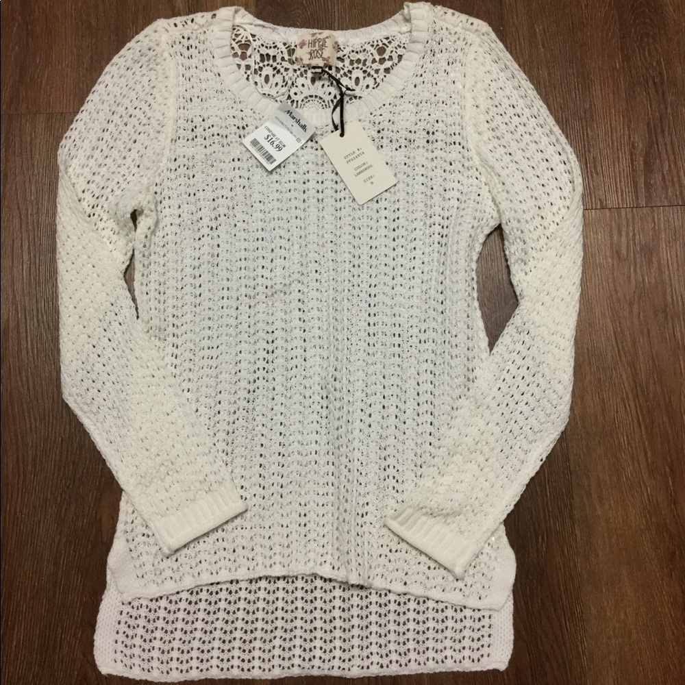 White Hippie Rose Sweater