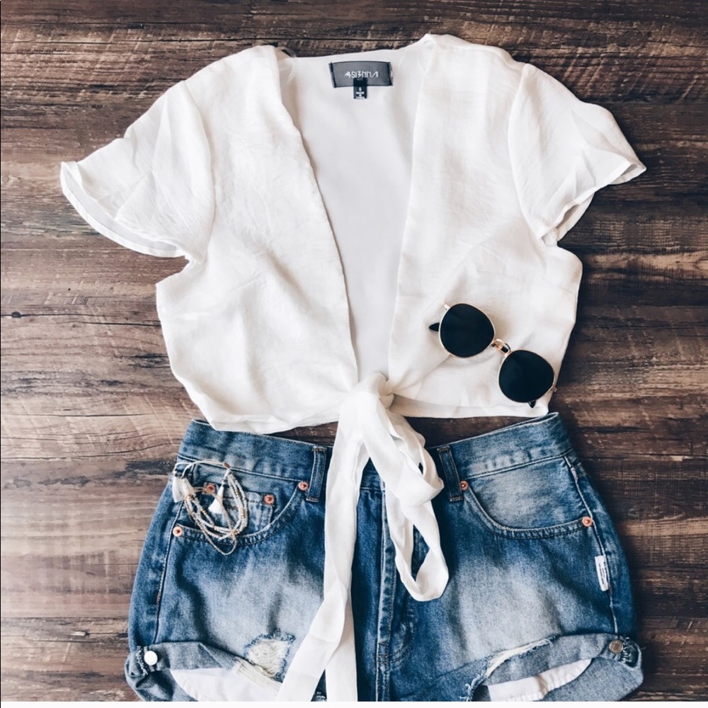 Wrap around crop top