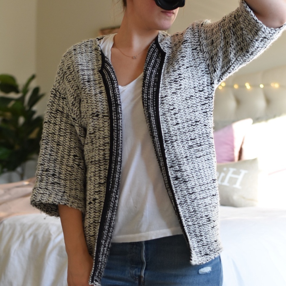Black and white cardigan, size M