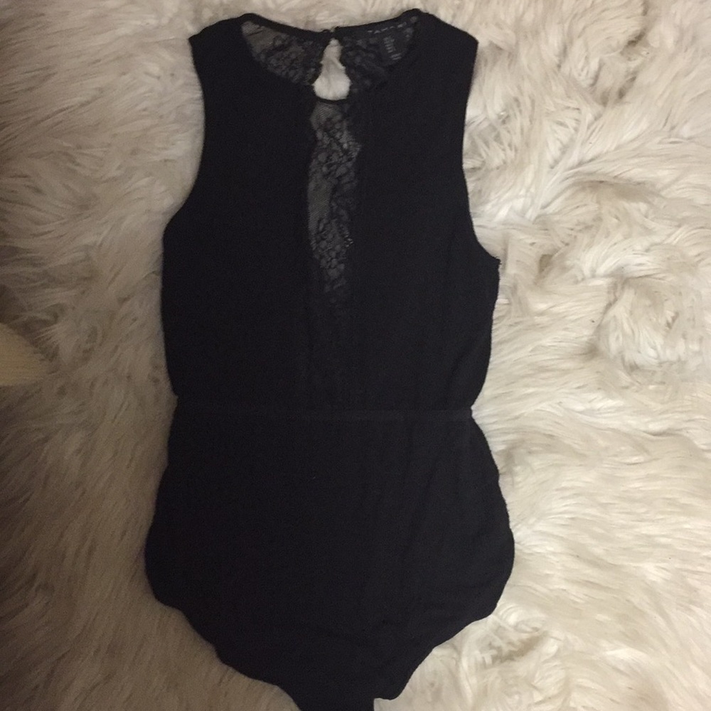 Black lace body suit