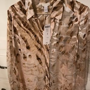 Chicos 2 Large Drama Burnout Sara Beth I NWT