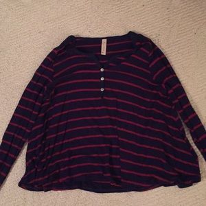 Navy and red long sleeve top. Size small