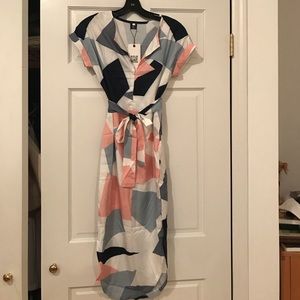 Knee length cap sleeve dress