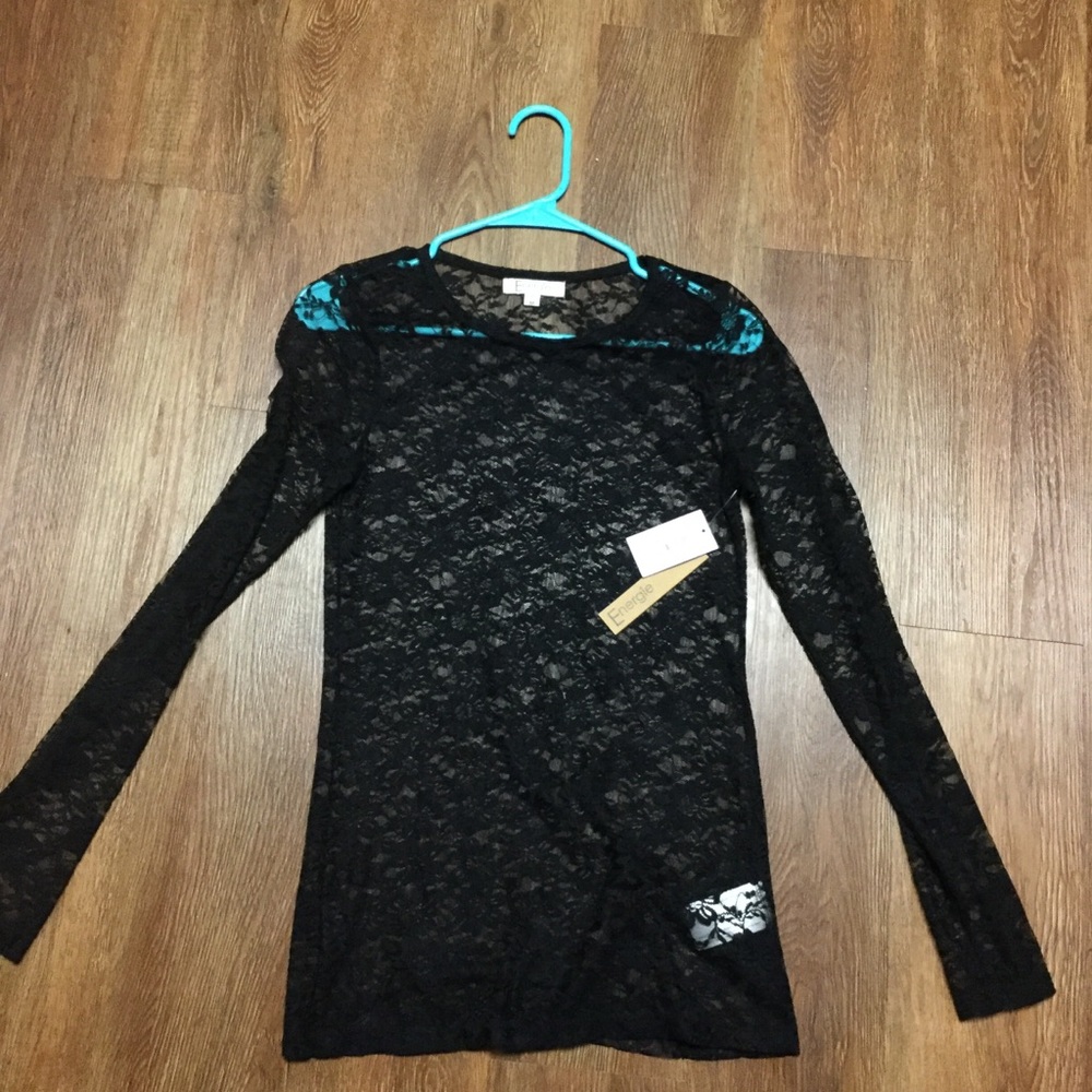 Black Lace Long Sleeve Shirt