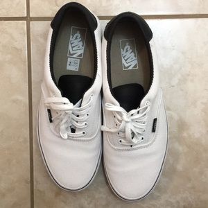 Vans authentic white/black line/ black tongue sz10