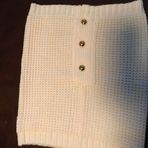 Cream Michael Kors Cowl Neck Buttoned Scarf NWOT