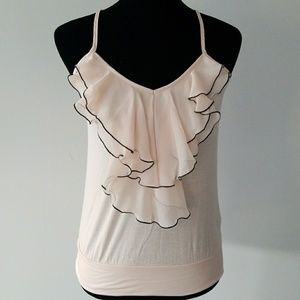 Express blush camisole with ruffle front