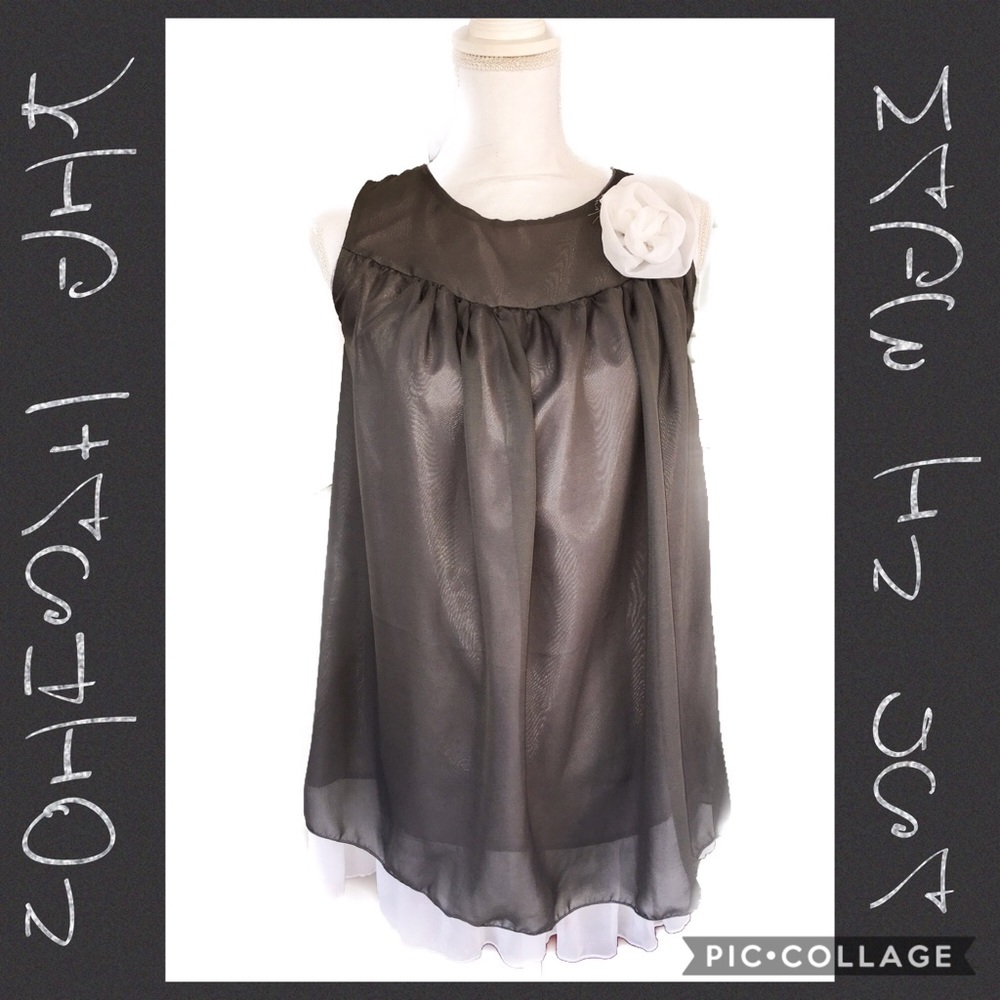 Kid Fashion Girl's Gray/White Shift Dress Size 10
