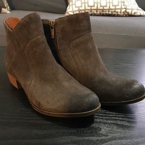 Lucky Brand Gray Suede Booties