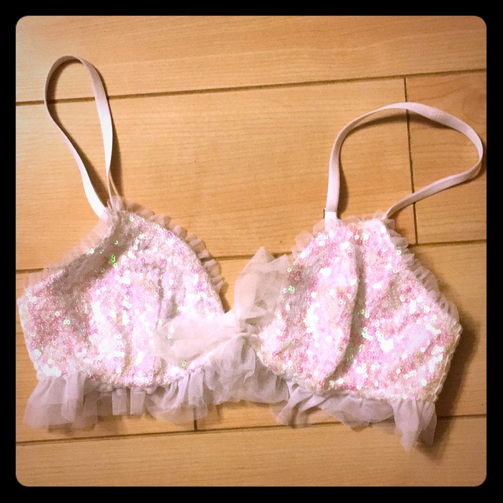 Pink and White Sparkle Victoria’s Secret Bralette