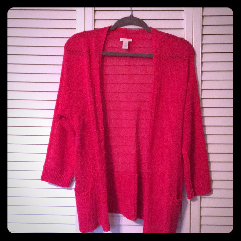 Chico's Sheer Cardigan - Hot Pink