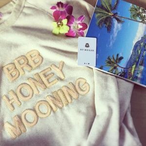 Bow & Drape "BRB Honeymooning" Sequined Sweatshirt