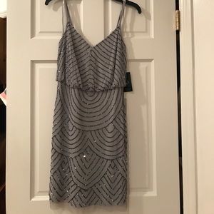 Adrianna Papell Blouson Bead Dress