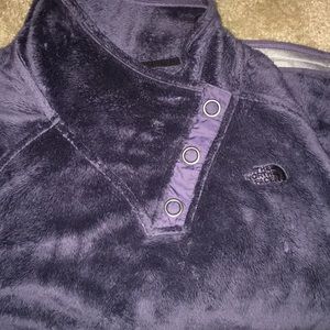 North face fuzzy jacket, gently used, purple