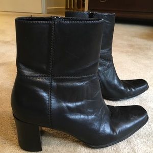 Black Leather Ankle Boots size 9.5