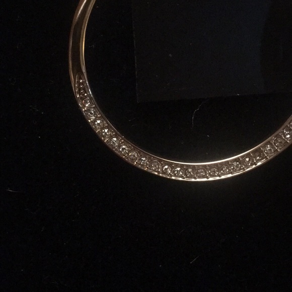 WHBM rose gold and crystal pincatch hoop earrings - Picture 3 of 4