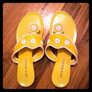 Rubber jelly yellow Jack Roger sandals